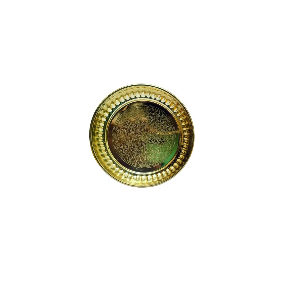 Small Brass Bhog Thali, 4 Inch