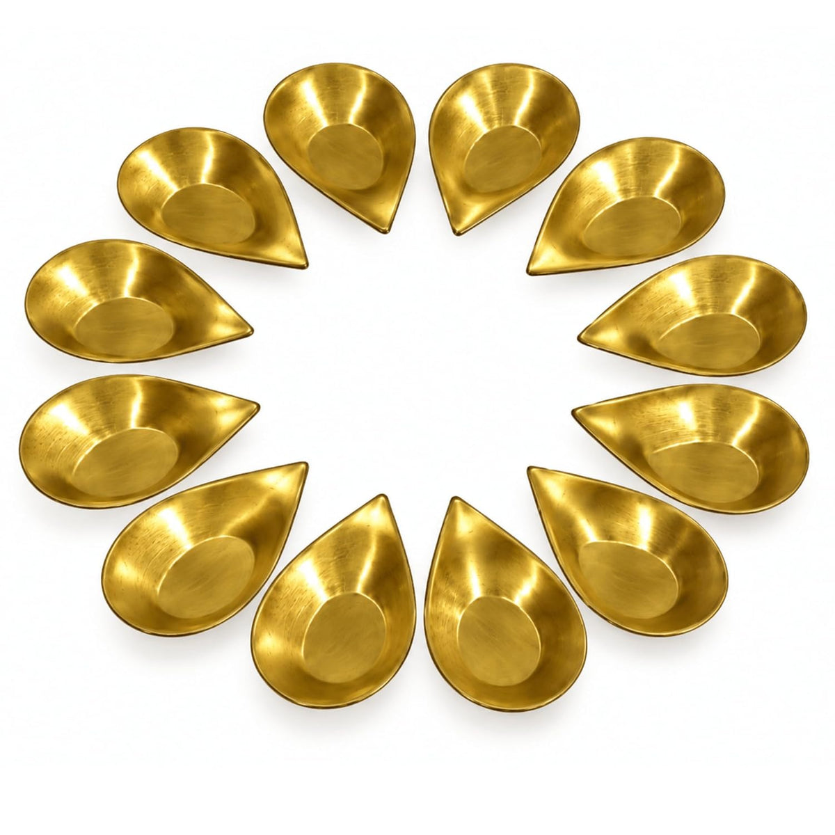 Small Brass Pooja Diyas (Set of 12)