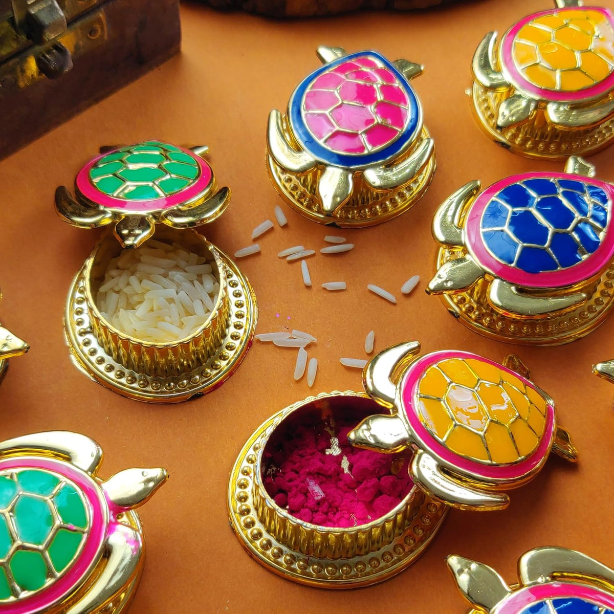 Tortoise Kumkum Holders (Set of 12)