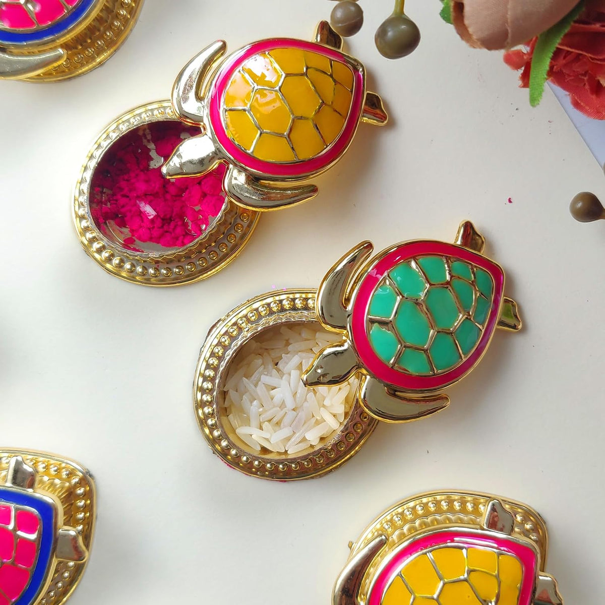 Tortoise Kumkum Holders (Set of 12)