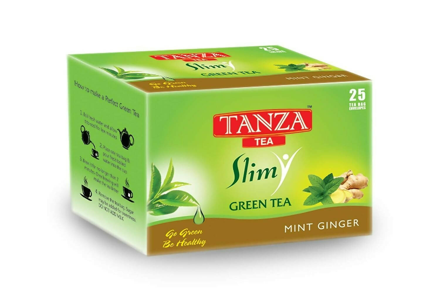 Tanza Tea Slim Green Tea Bags Mint Ginger - Mytrendzcart