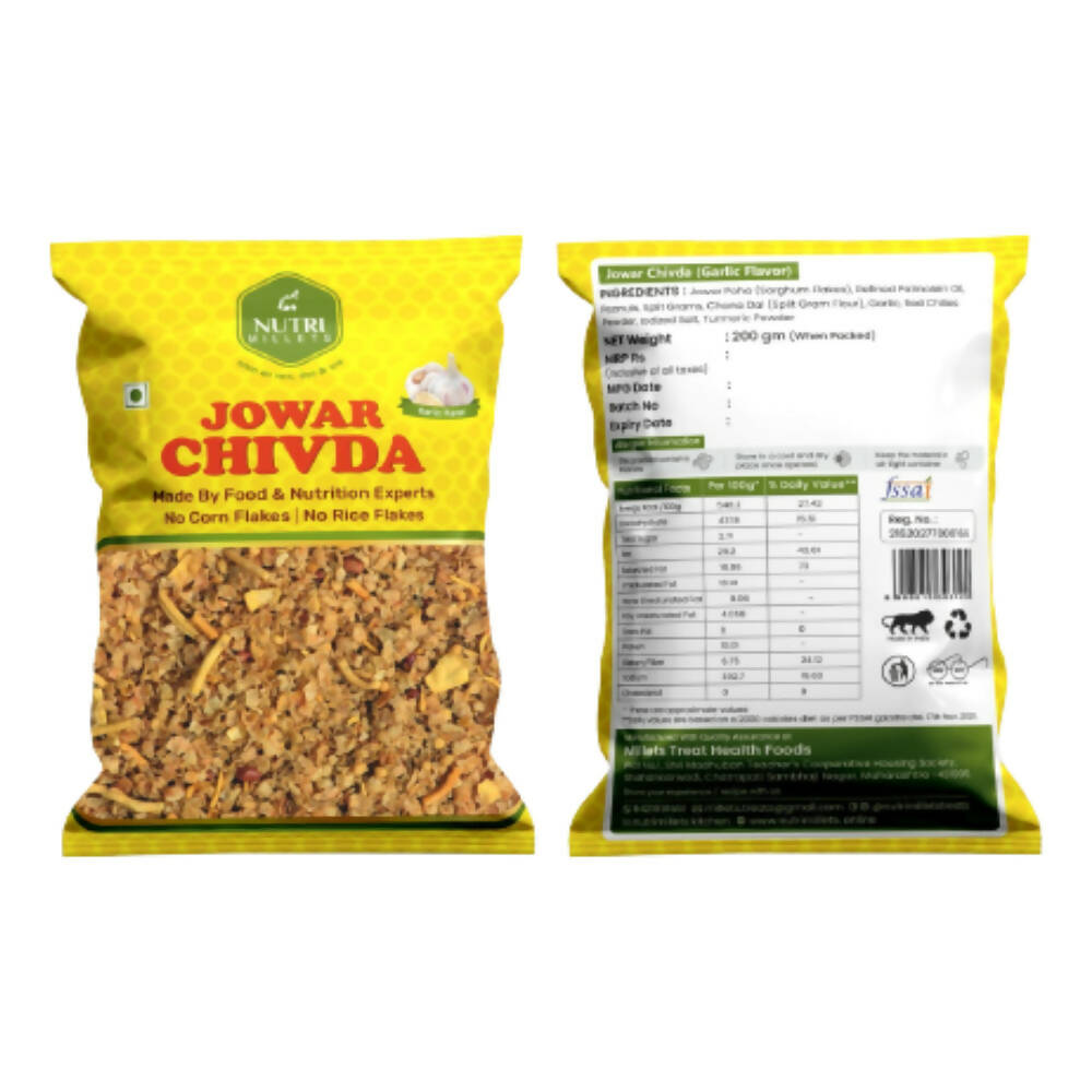 NutriMillets Jowar Flakes Chivda - Garlic Flavor - Mytrendzcart
