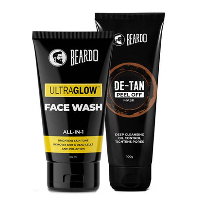 Beardo Ultraglow Face Wash & De-Tan Peel Off Mask Combo -Combo Mytrendzcart