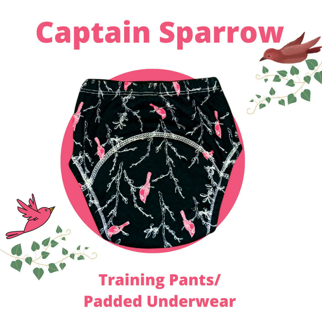 Kindermum Cotton Padded Pull Up Training Pants/ Padded Underwear For Kids Rugby Sparrow-Set of 2 Pcs -Medium (9-11 Kgs) - set of 2 Mytrendzcart