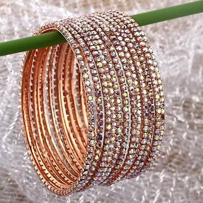 Shining Diva Fashion Set of 12 Latest Traditional Design Gold Plated Stone Bangle for Women Mytrendzcart