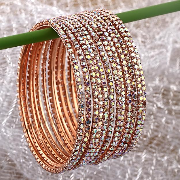 Shining Diva Fashion Set of 12 Latest Traditional Design Gold Plated Stone Bangle for Women Mytrendzcart