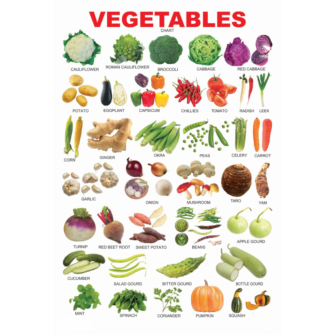 Dreamland Publications Educational Chart for Kids - Vegetables - Mytrendzcart