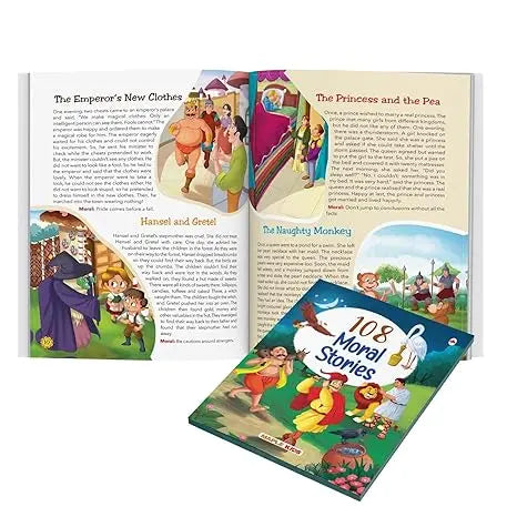 108 Moral Stories (Illustrated) - Story Book for Kids - English Short Stories with Colourful Pictures - Bedtime Children Story Book - 4 Years to 10 Years Old Children - Read Aloud to Infants, Toddlers - Mytrendzcart