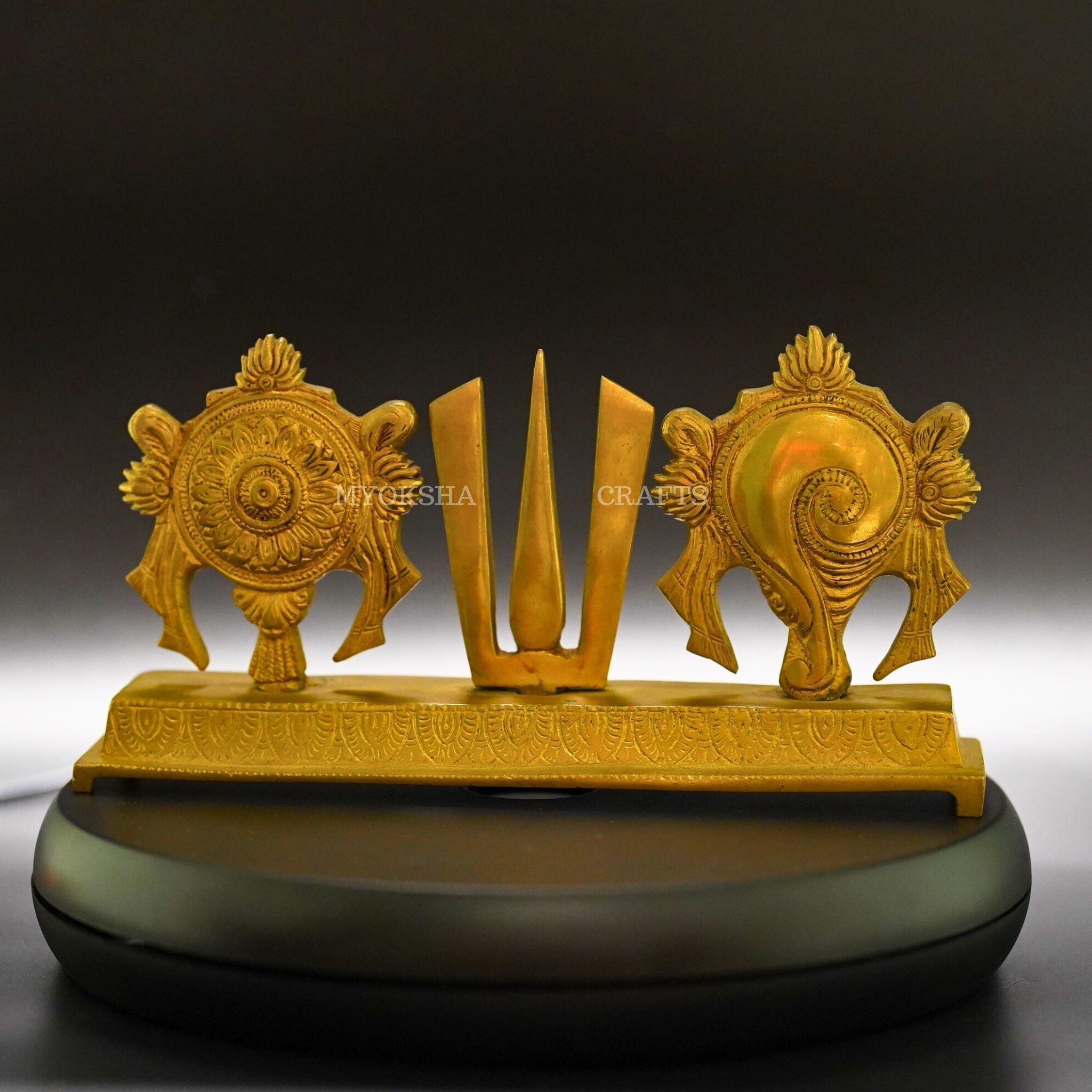 Balaji Namah with Shankh Chakra Brass Idol - Mytrendzcart