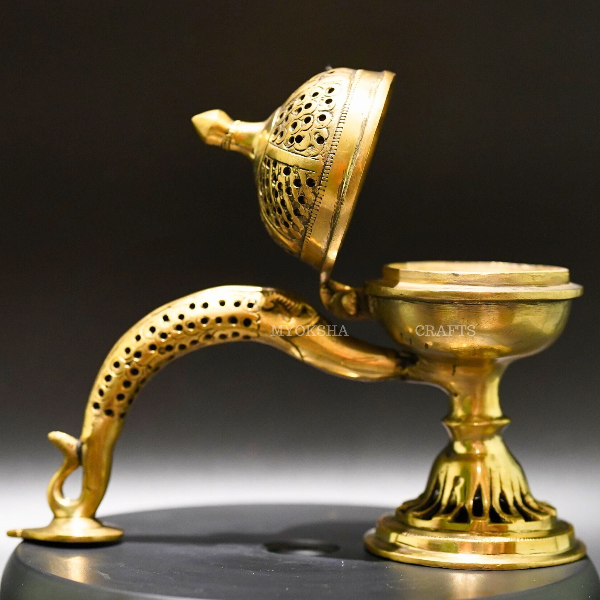 Brass Dhoop Dhan - Divine Offering for Ritualistic Fragrance and Purification - Mytrendzcart