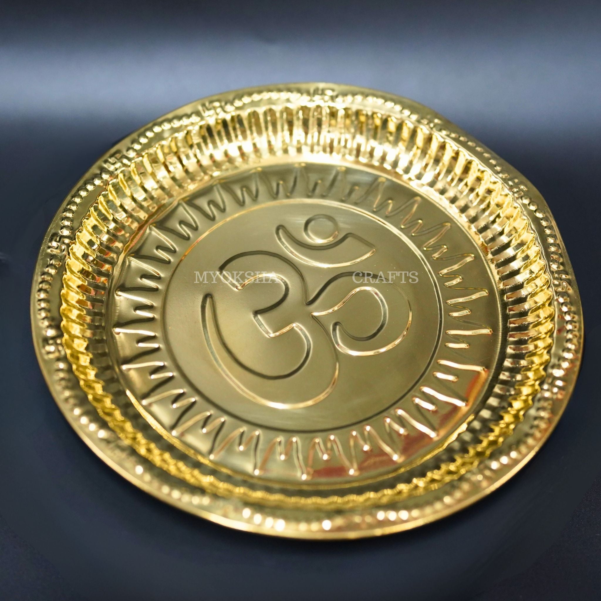 Brass Om Plate Aarthi: Embrace Divine Harmony and Spiritual Awakening - Mytrendzcart