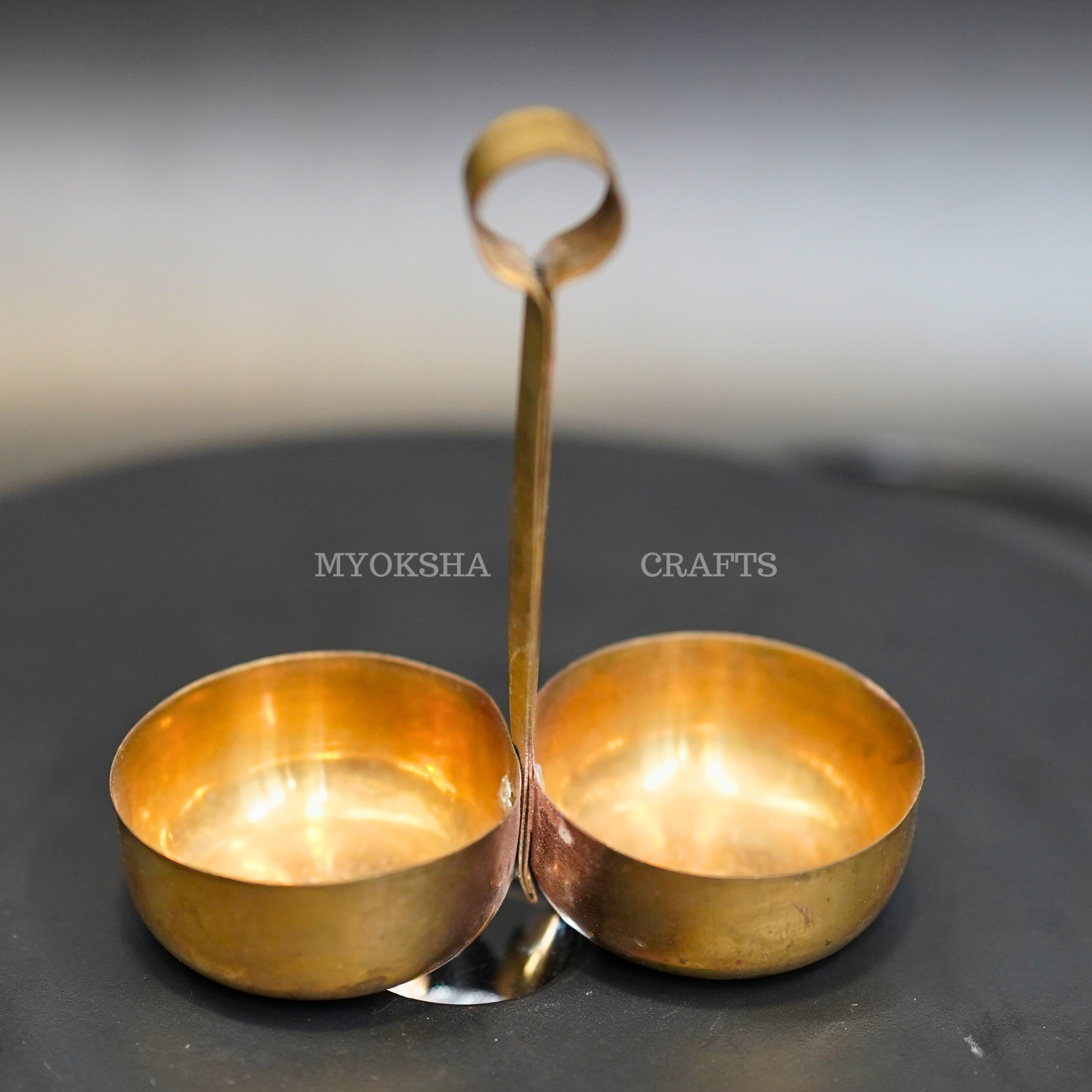 Brass Haldi & Kumkum Holder - Mytrendzcart