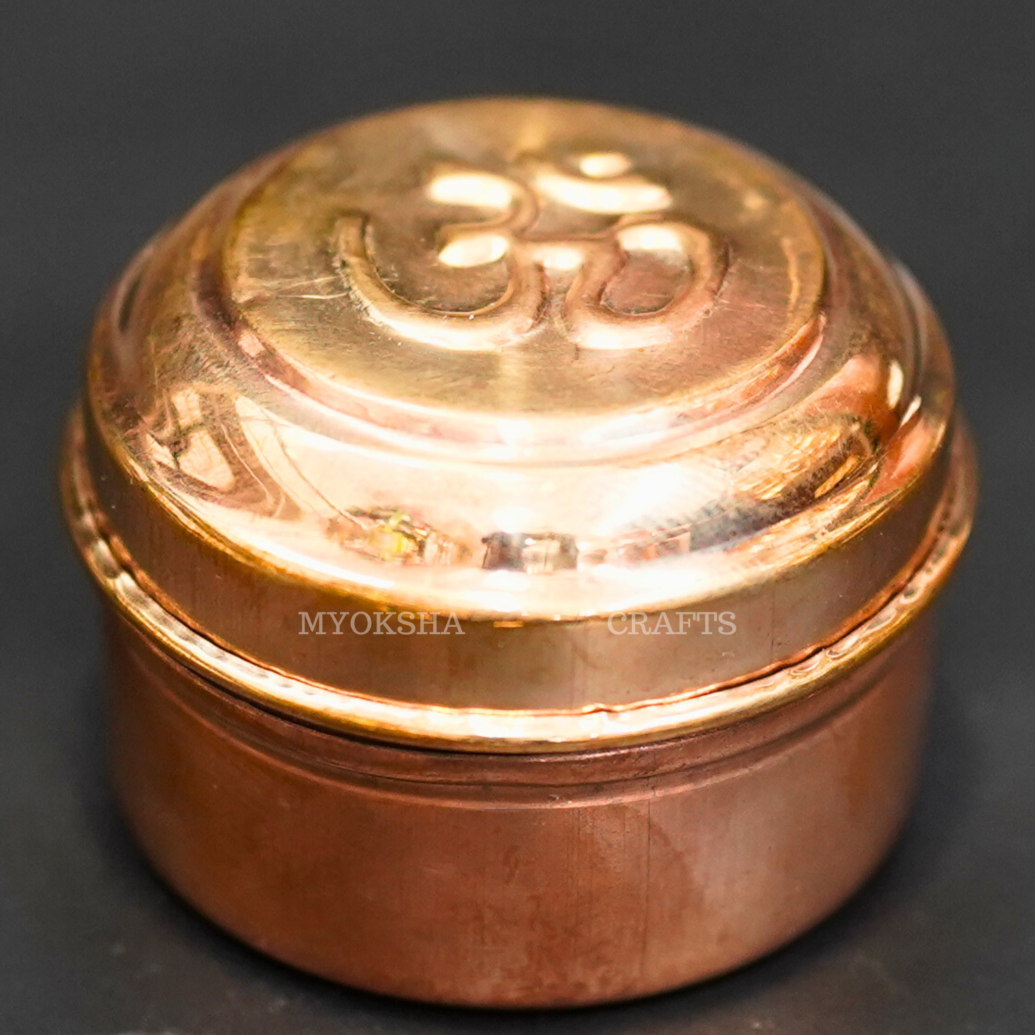 Copper Kumkum Box - Mytrendzcart