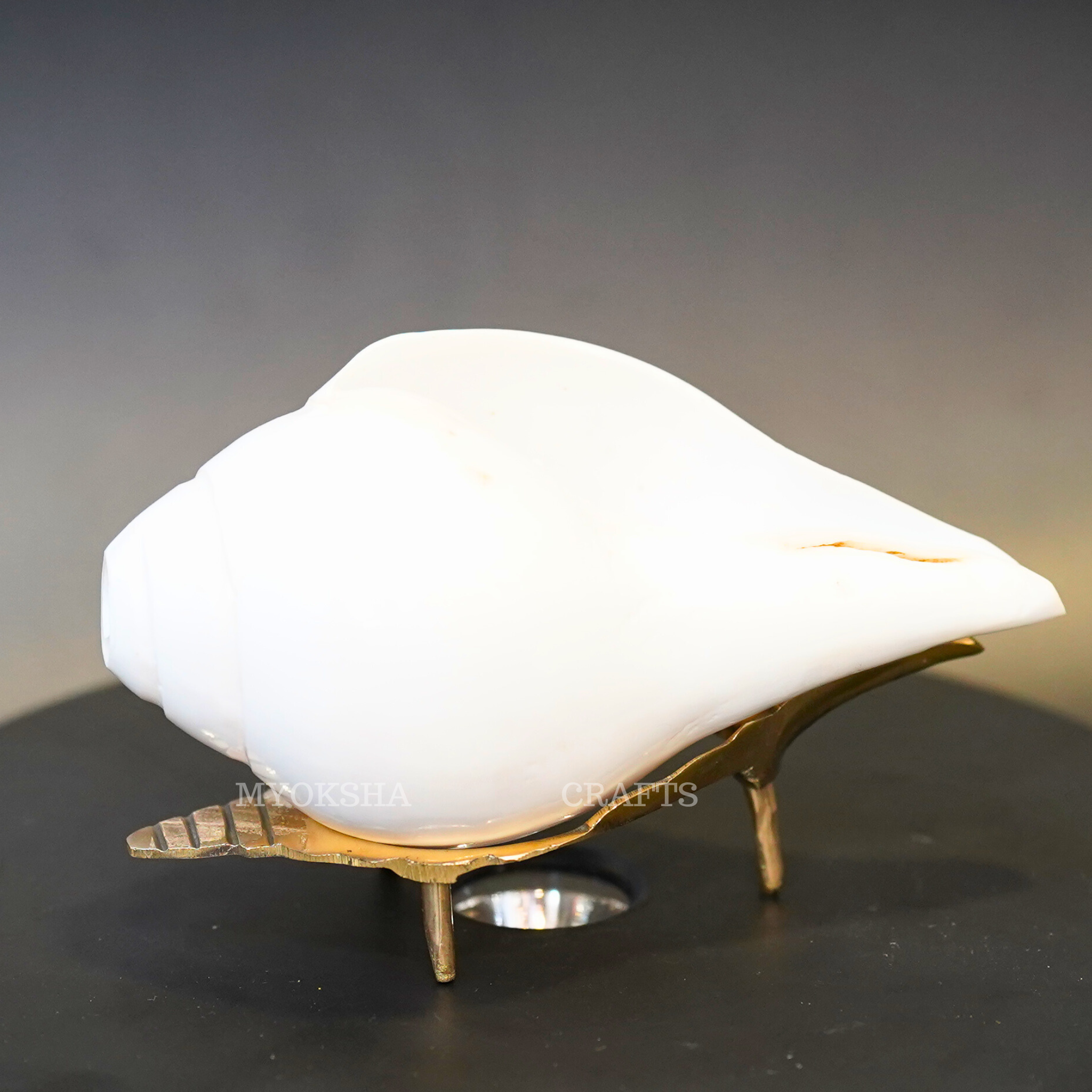 Shankh with Brass Stand - Mytrendzcart