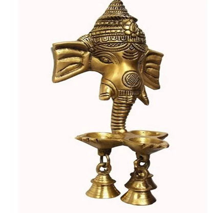 Puja N Pujari Ganesh Wall Hanging Three Diya Oil Lamp Mytrendzcart