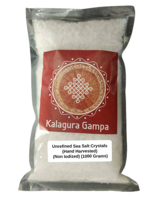 Kalagura Gampa Unrefined Sea Salt Crystals (Hand Harvested) (Non Iodized) -1000 gm Mytrendzcart