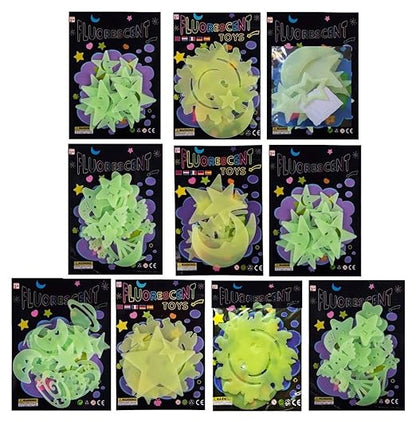 Birthday Popper Glow in The Dark Radium Sticker | Set of 10 | Birthday Party Return Gifts for Kids of All Age Group in Bulk Mytrendzcart