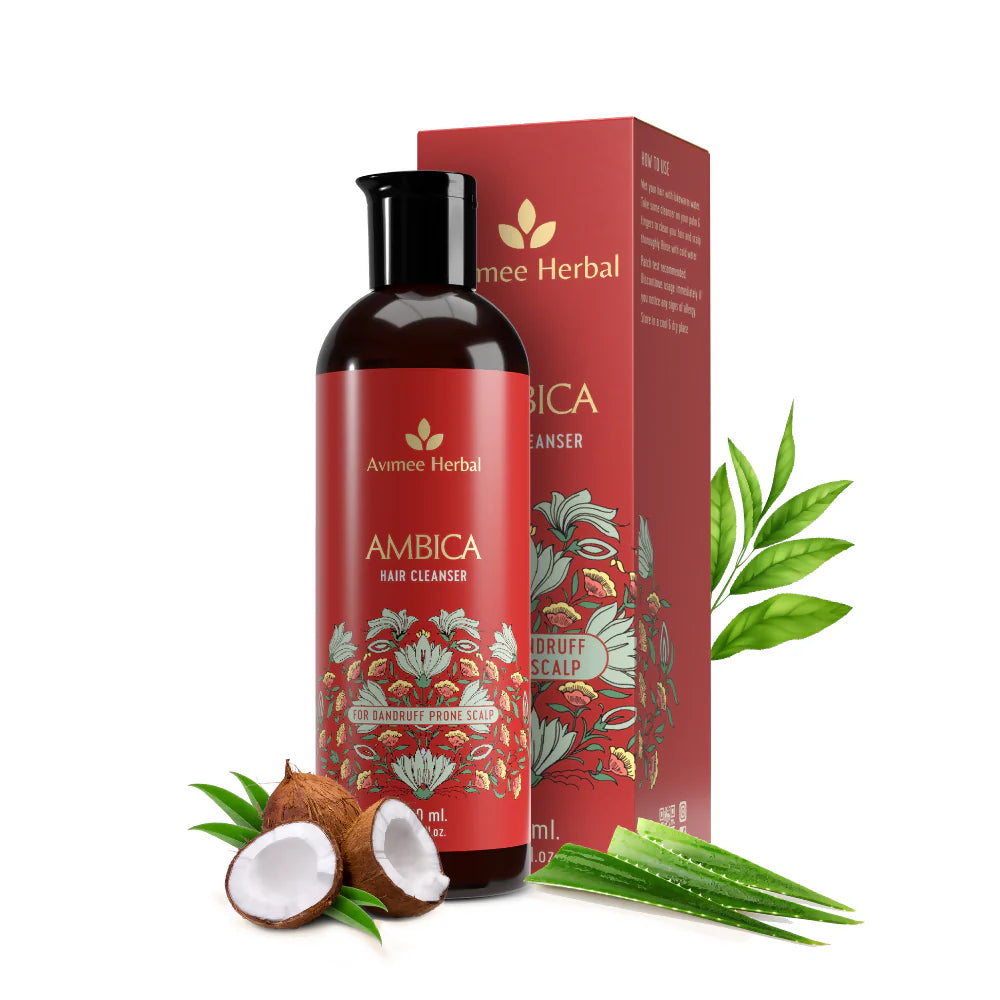 Avimee Herbal Ambica Hair Cleanser Fights Dandruff & Moisturizes Scalp Naturally, With Aloe Vera, Apple Cider Vinegar, Tea Tree, Neem Oil -200 ml Mytrendzcart