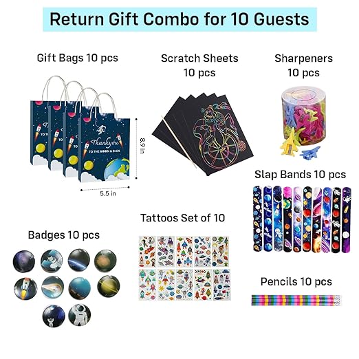 Party Propz Space Birthday Return Gift for Kids - 70 Pcs for 10 Guest, Space Theme Return Gifts for Boys | Return Gifts for Kids Age 6-8 | Astronaut Return Gifts for Kids | Space Return Gifts Mytrendzcart