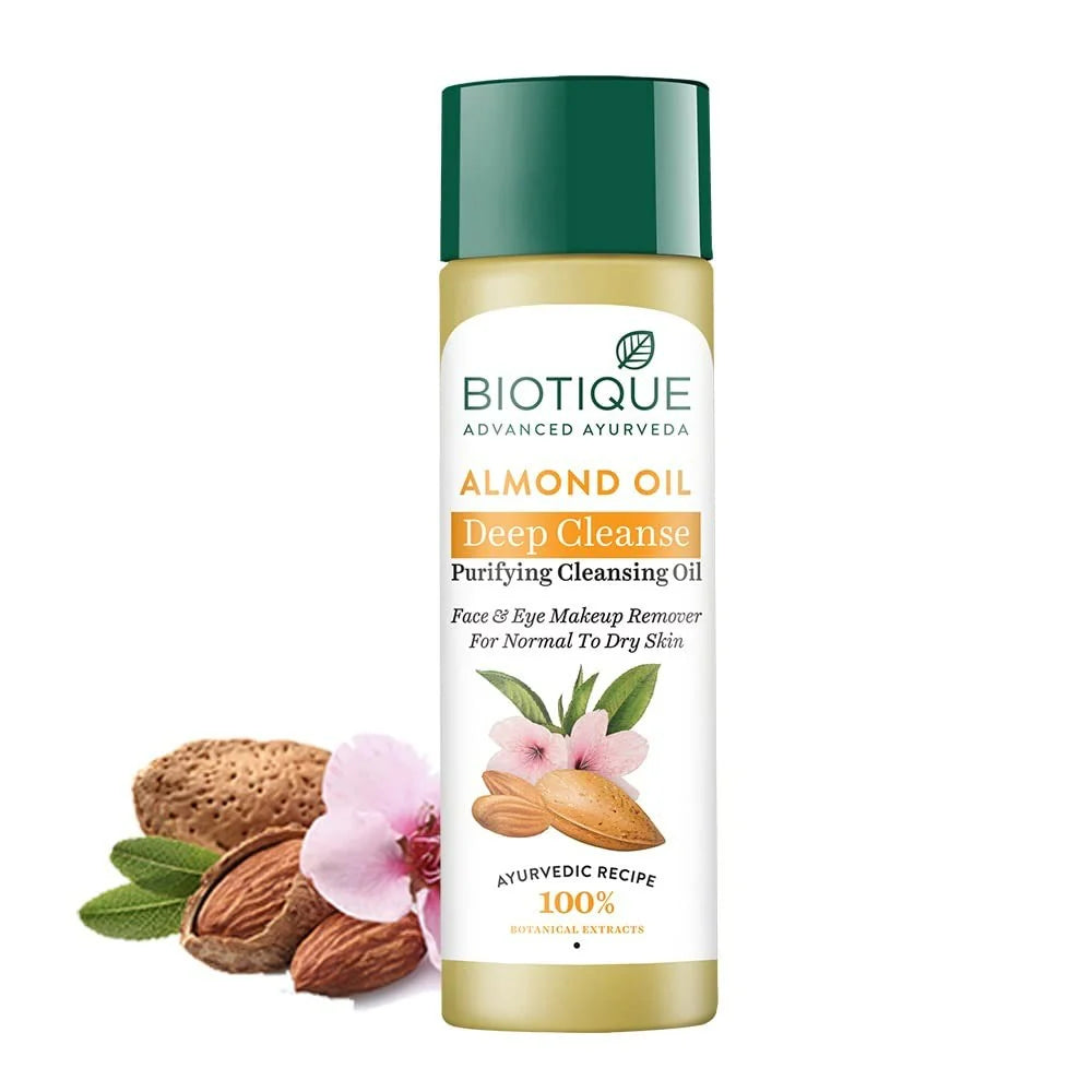 Biotique Advanced Ayurveda Bio Almond Oil Soothing Face And Eye Makeup Cleanser -120 ml Mytrendzcart