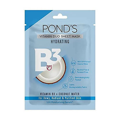 Ponds Hydrating Sheet Mask With Natural Coconut Water And Vitamin B3 -25 ml Mytrendzcart