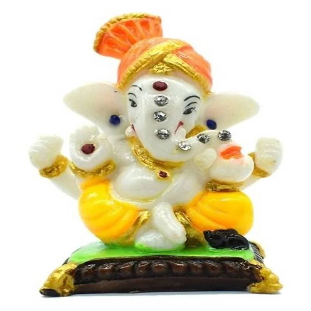 Puja N Pujari Ganesha Golden Color Showpiece Idol For Car Dashboard Mytrendzcart