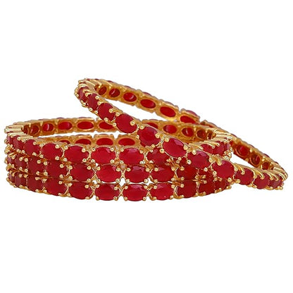 MANIKYA American Diamond Traditional Gold Plated Bangles Kada Sets For Women and Girls. Mytrendzcart