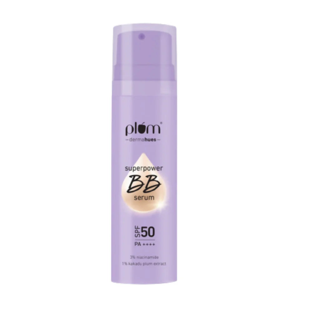 Plum Superpower BB Serum with SPF 50 PA ++++ 03 Caramel -30 ml Mytrendzcart