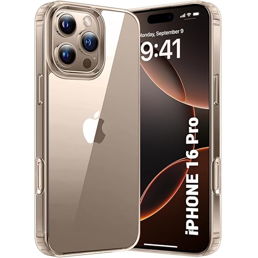 TheGiftKart Ultra-Hybrid Crystal Clear Back Case Cover for iPhone 16 Pro | Shockproof Design | Camera Protection Bump | Hard Clear Back | Bumper Case Cover for iPhone 16 Pro (Transparent) - Mytrendzcart