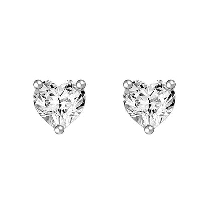 GIVA 925 Silver Classic Silver Zircon Heart Stud Earrings, 8mm |, Gifts for Women & Girls| Mytrendzcart