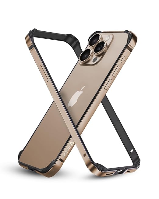 RAEGR iPhone 16 Pro Case | Anodized Aluminum Bumper | Supports Mag-Safe Wireless Charging | Edge Armor Protective Minimal Case Designed for iPhone 16 Pro (6.3-Inch) (2024) - Desert Titanium RG10579 - Mytrendzcart