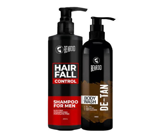 Beardo Hair Fall Control Shampoo & De-Tan Bodywash Combo -Combo Mytrendzcart