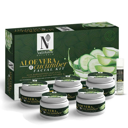 NutriGlow NATURAL'S Aloe Vera Cucumber Facial Kit -Kit Mytrendzcart