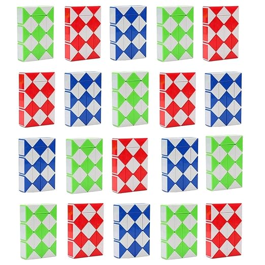 Birthday Popper Twist Snake Puzzle | Set of 20, Size: 5 x 3.5 cm | Magic Speed Cubes for Boys Girls Teens | Goody Bag Fillers | Classroom Prizes | Birthday Return Gift to Kids of All Age Group Mytrendzcart