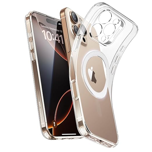 ESR for iPhone 16 Pro Case, Compatible with MagSafe, Camera Protection, Shockproof Thin Cover, Resists Yellowing and Scratches, TPU, Magnetic Phone Case for iPhone 16 Pro, Clear - Mytrendzcart