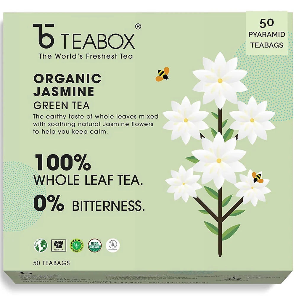 Teabox Organic Jasmine Green Tea Bags -25 Teabags Mytrendzcart