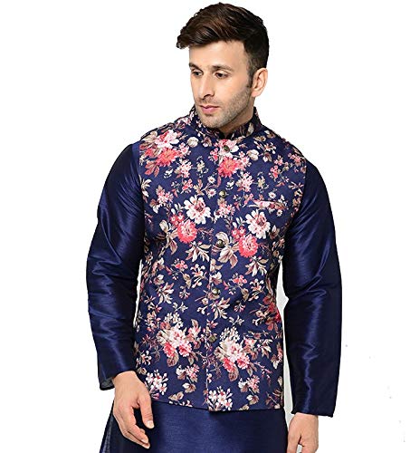 ABH Lifestyle Men's Floral Nehru Jacket -38 Mytrendzcart