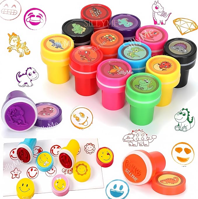 SILLYME 30Pc Stamps For Kids- Fancy Stationery Items For Girls Boys- Best Return Gifts Birthday Party For Kids In Bulk- Stamp Art Craft Mytrendzcart