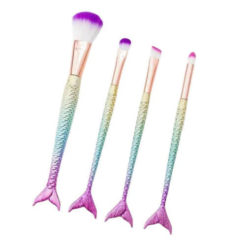 Favon Pack of 4 Professional Mermaid Shaped Makeup Brushes -Combo Mytrendzcart