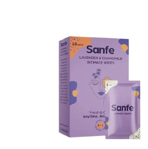 Sanfe 3 In 1 Intimate Wipes -Lavender & Chamomile - 10 Units Mytrendzcart