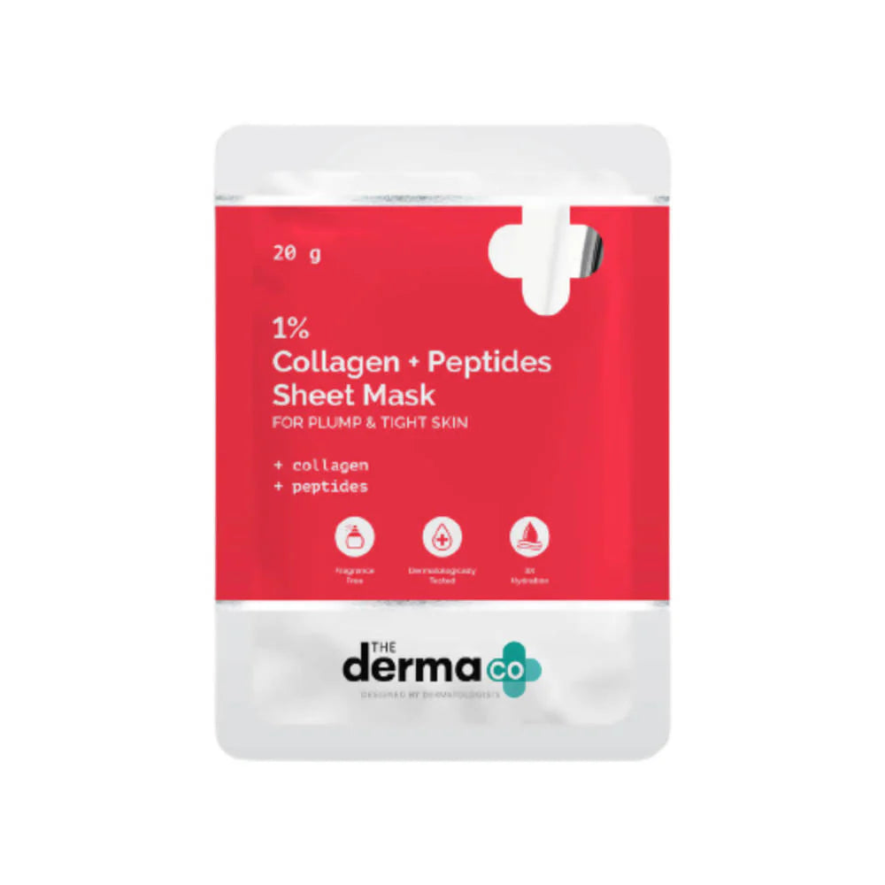 The Derma Co 1% Collagen + Peptides Sheet Mask -20 gm Mytrendzcart