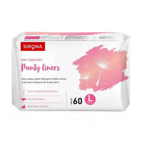 Sirona Dry Comfort Panty Liners -60 Counts - L 180mm Mytrendzcart