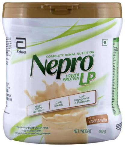 Nepro LP (Lower Protein) Powder - Health Drink Vanilla Toffee Flavor -400 gm - Vanilla Toffee Mytrendzcart