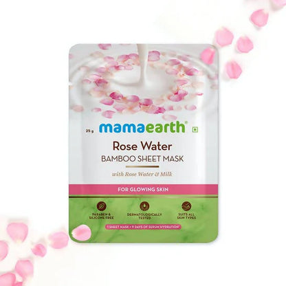 Mamaearth Rose Water Bamboo Sheet Mask with Rose Water & Milk -25 gm Mytrendzcart