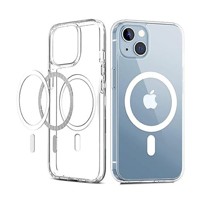 CEDO Magfit Cover for iPhone 13 / iPhone 14 (6.1 inch) | Mag-Safe Wireless Charging | Designed with Magnetic Lock Shockproof Phone Bumper Transparent Back Case Cover (Clear) - Mytrendzcart