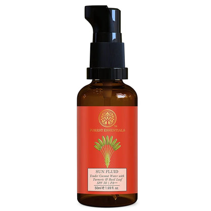 Forest Essentials Sun Fluid Tender Coconut Water with Turmeric & Basil Leaf SPF 50|PA + + -50 ml Mytrendzcart