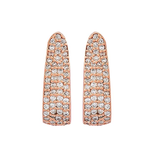 Kushal's Fashion Jewellery White Rose Gold Plated Casual Zircon Earring - 411215 Mytrendzcart