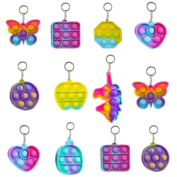 Party Propz Pop It Pop Keychain - Return Gifts for Birthday Celebration for Kids | Pop it Keychain Fidget Toys for Kids | Stress Relief Bubble Key Ring for Kids and Adults | Pop it Key ring Mytrendzcart