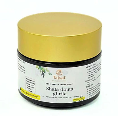 Tatsat Shata Dhauta Ghrita -100 Times Washed Desi Cow A2 Ghee moisturizing cream. Anti-Aging, Removes Stretch Marks & Wrinkles -100 gm Mytrendzcart