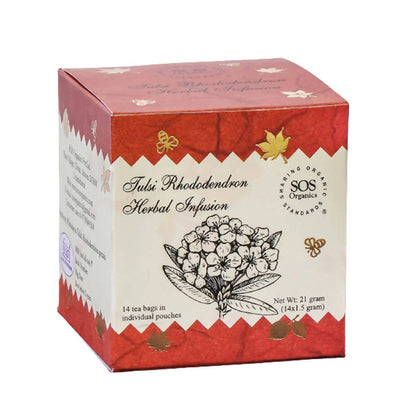 SOS Organics Tulsi Rhododendron Herbal Infusion -14 Tea Bags Mytrendzcart